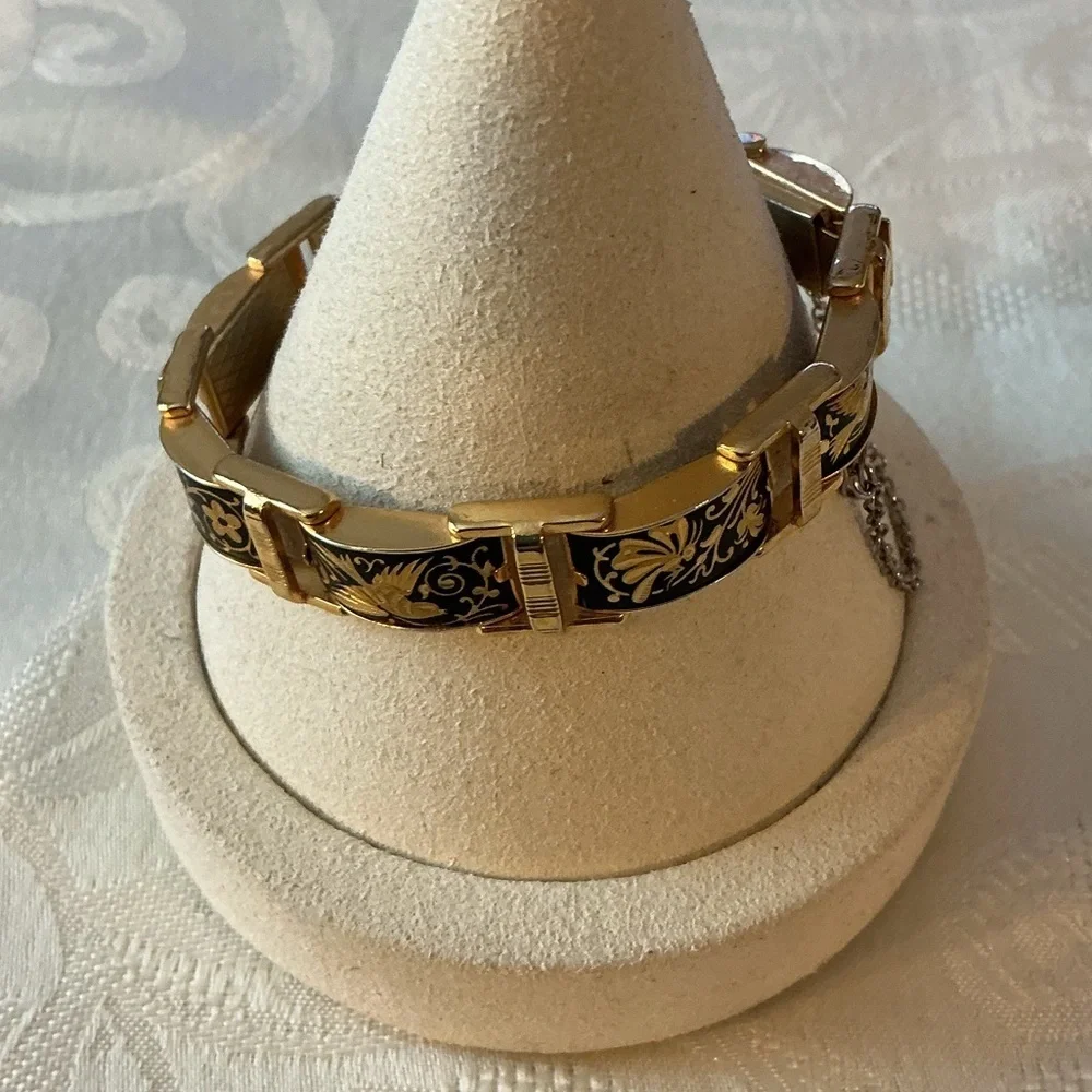 Damascene Midas of Toledo Vintage Link Gold Tone Bracelet